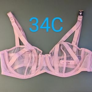 Victoria’s Secret Very Sexy Luxe Lingerie Collection Unlined Mesh Balconette 34C